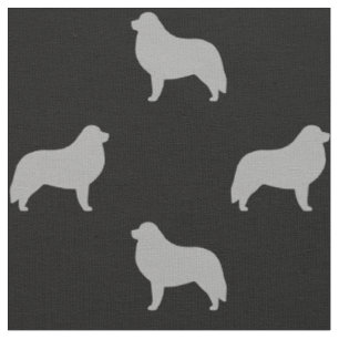 Tela Gran patrón de siluetas de raza de perro de los Pi