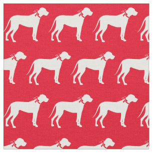 Tela Gran perro dorado Mascota de silueta rojo