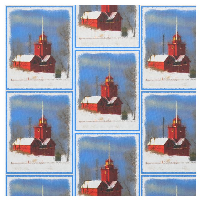 Tela Gran pintura de faro rojo - Arte original (Retal)