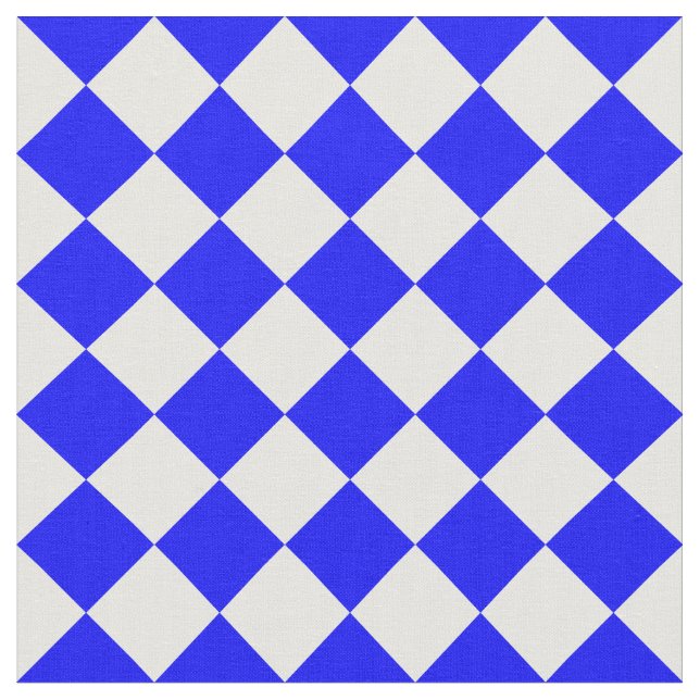 Tela Grande a cuadros de Diag - blanco y azul (De cerca)