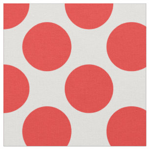 Tela Grandes puntos de polka modernos, rojos y blancos