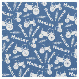 Tela Granja personalizada de trigo tractor llamada azul