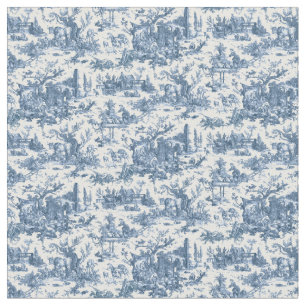 Tela Granja Rústica Vintage Toile-Blue & White
