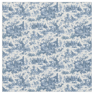 Tela Granja Rústica Vintage Toile-Blue & White