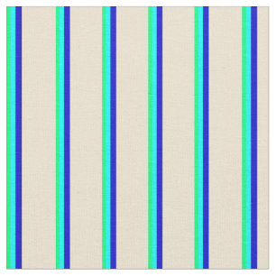 Tela Green, Aqua, Blue and Beige Stripes