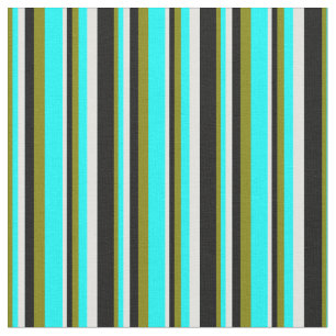 Tela Green, Aqua, Light Cyan y Black Stripes