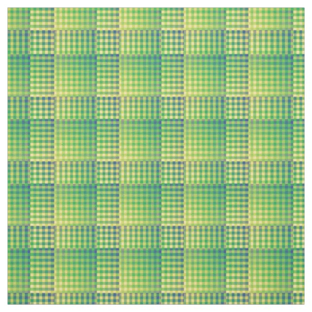 Tela Green Blue Checker Abstract Pattern (Retal)