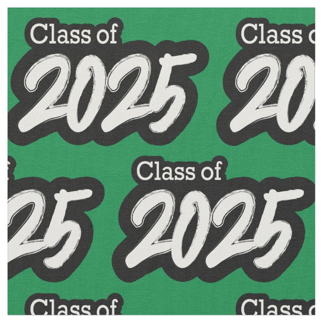 Tela Green Bold Brush Clase de 2025 (De cerca)