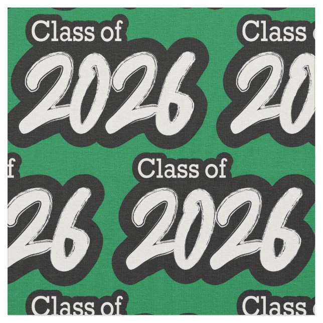 Tela Green Bold Brush Clase de 2026 (De cerca)