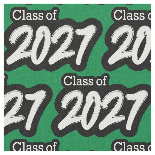 Tela Green Bold Brush Clase de 2027 (De cerca)