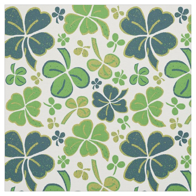 Tela Green Clover Shamrock Pattern St. Patrick's Day (Retal)