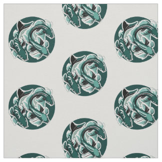 Tela Green Koi Fabric
