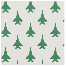 Tela Green on White Strike Eagle Fighter Jet Pattern