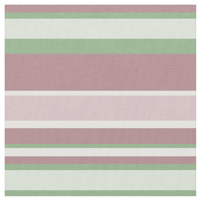 Tela Green, Rose and Pink Stripes (De cerca)