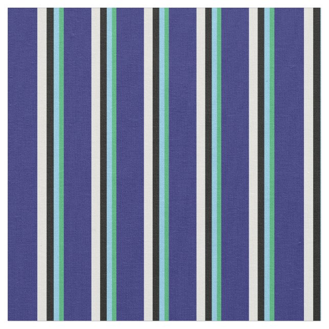 Tela Green, Sky Blue, Black, Light Cyan & Midnight Blue (De cerca)
