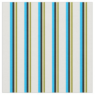 Tela Green, Tan, Black, Deep Sky Blue y White Lines
