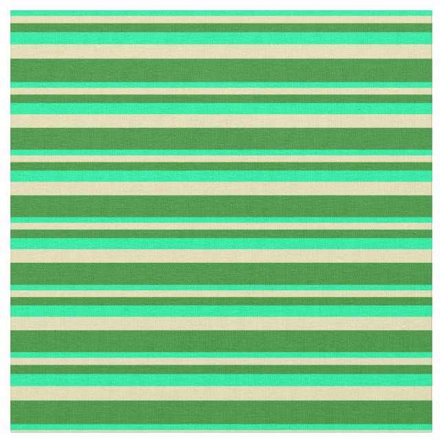 Tela Green, Tan y Forest Green Pattern of Stripes (De cerca)