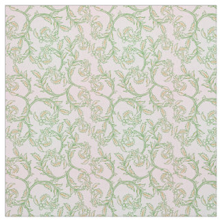 Tela Green Vine Pattern Decorative Textile Fabric