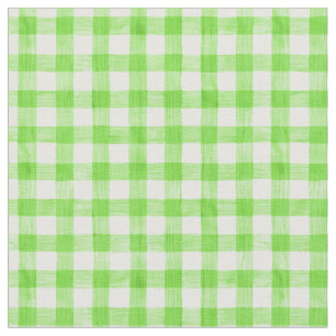 Tela Green Watercolor Gingham Fabric