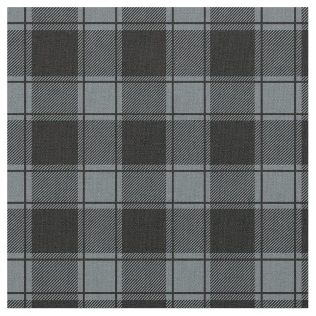 Tela Grey Blue & Black Buffalo Plaid (De cerca)