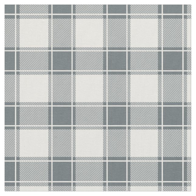 Tela Grey Blue & White Buffalo Plaid (De cerca)