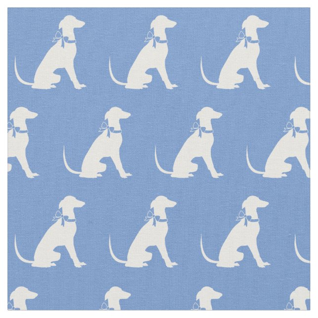 Tela Greyhound Dog Silhouette Mascota Light Blue (De cerca)