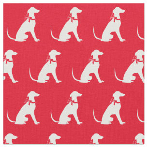 Tela Greyhound Dog Silhouette Mascota Red