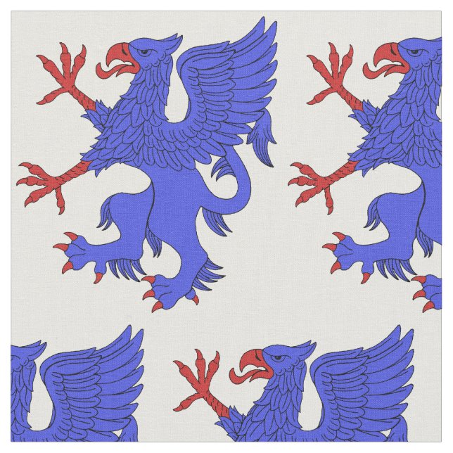 Tela Griffin Rampant Azure (De cerca)
