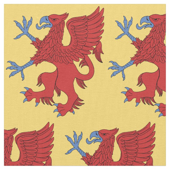 Tela Griffin Rampant Gules (De cerca)