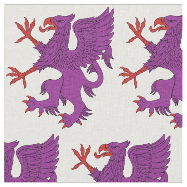 Tela Griffin Rampant Purpure (De cerca)