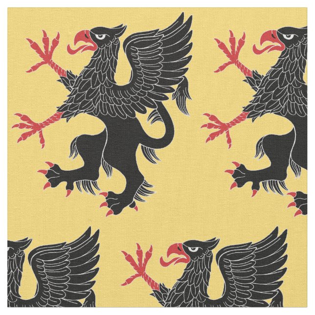 Tela Griffin Rampant Sable (De cerca)