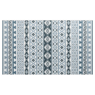 Tela Gris-Azules estilizados aztecas y blanco del