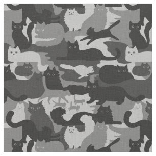 Tela Gris Camuflés Gris Cats Patrón Gris Gatitos Gato