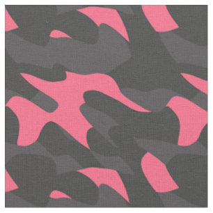 Tela Gris, carbón y camuflaje rosa