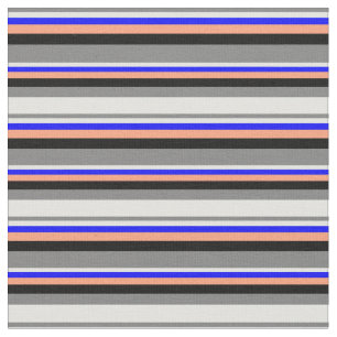 Tela Gris, cian claro, azul, salmón claro y negro