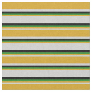 Tela Gris claro, barra de oro, líneas verdes y negras d
