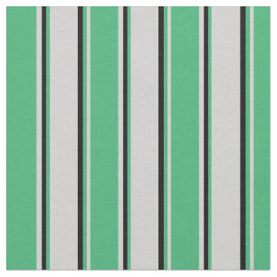 Tela Gris claro, verde marino y rayas negras