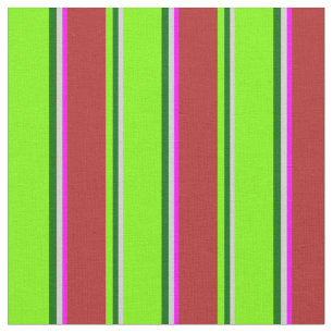 Tela Gris claro, verde oscuro, verde, rojo y fucsia