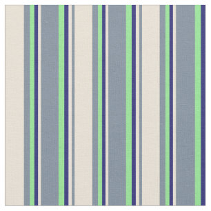 Tela Gris de pizarra ligera, bizcocho, azul y verde med