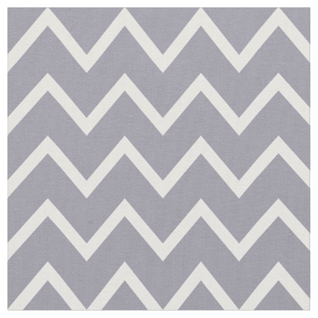 Tela Gris Lilac y Chevron Blanco (De cerca)