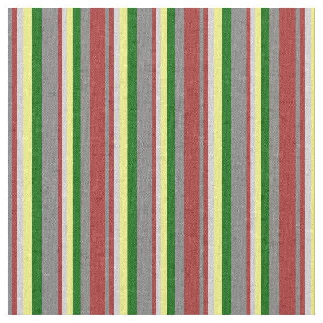 Tela Gris, marrón, gris claro, amarillo y verde oscuro (De cerca)
