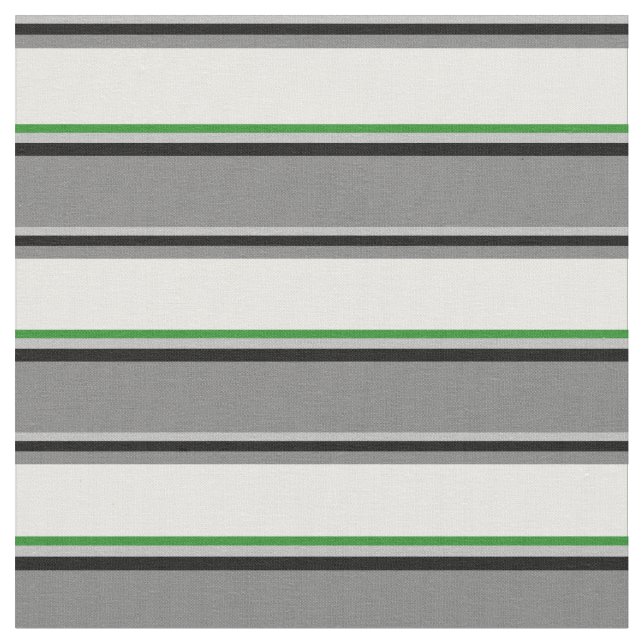 Tela Gris, negro, gris, blanco y verde forestal (De cerca)