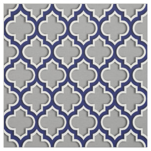 Tela Gris oscuro, marroquí Quatrefoil #5DS de los