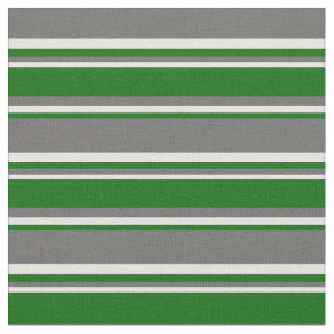 Tela Gris oscuro, verde oscuro y rayas beige