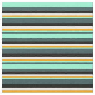 Tela Gris pizarra oscura, Aquamarina, Naranja, blanco y