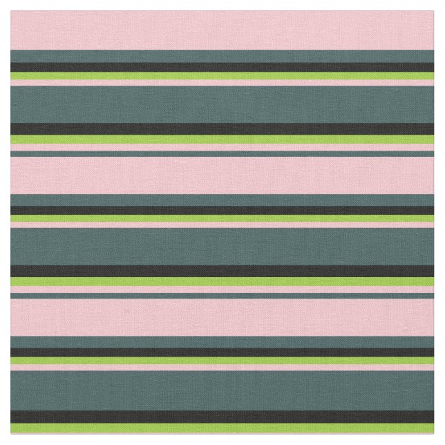 Tela Gris pizarra oscuro, rosa, verde y negro (De cerca)
