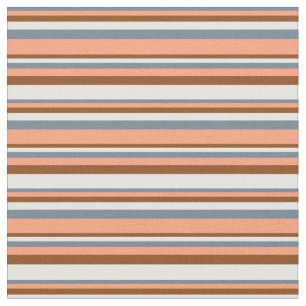 Tela Gris pizarra, salmón claro, marrón y crema de ment