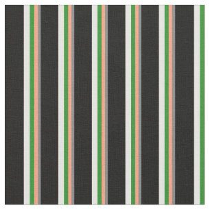 Tela Gris, salmón claro, verde, crema de menta y negro
