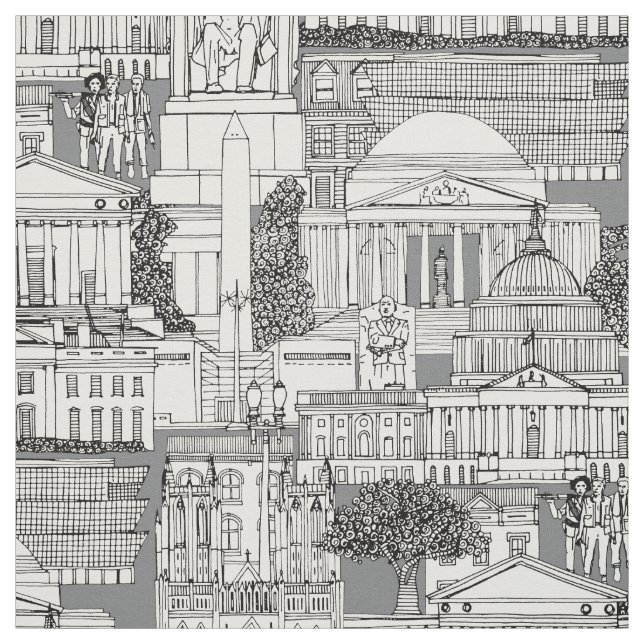Tela Gris toile de Washington DC (Retal)