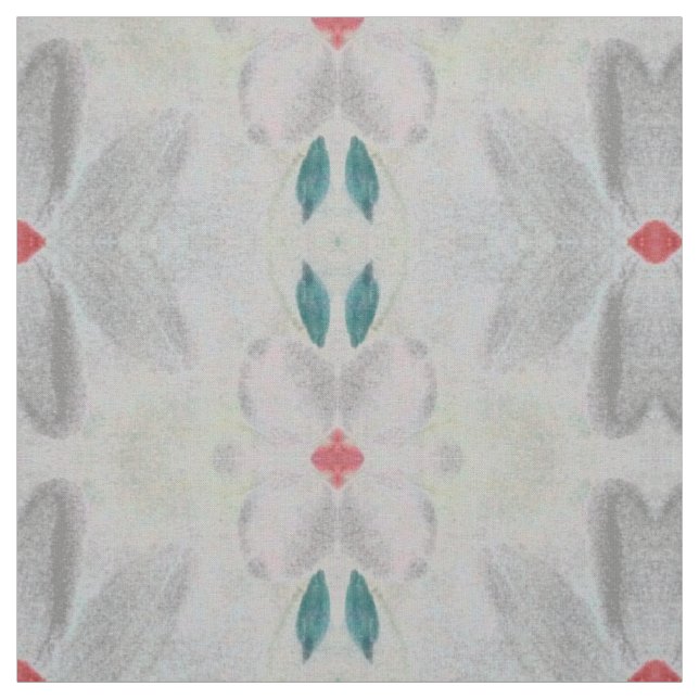 Tela Gris Turquesa Y Rojo (Retal)